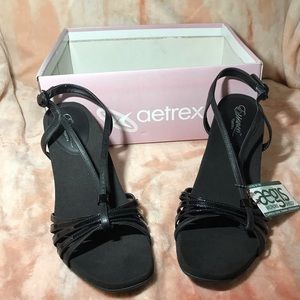 Black Lea Sling Back Heeled Sandal